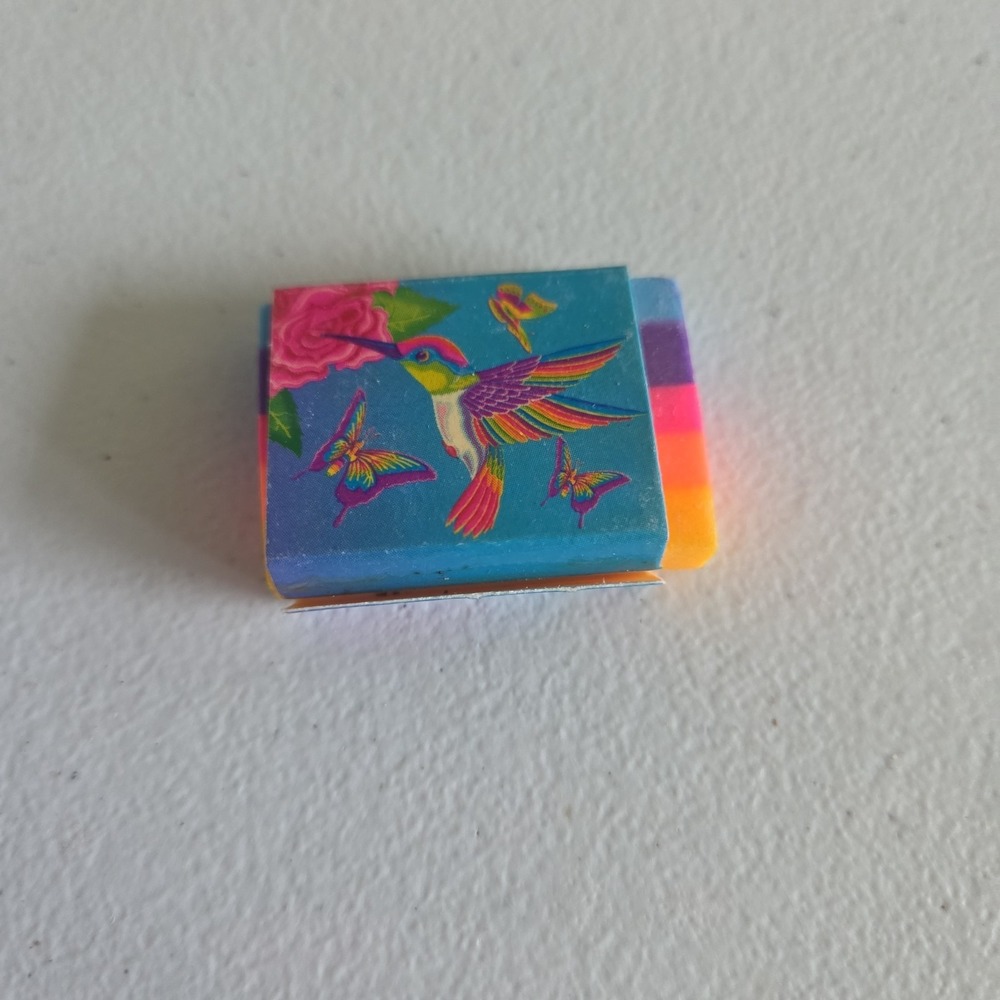 Vintage Y2K Lisa Frank Masterpiece Hummingbird Rainbow Eraser